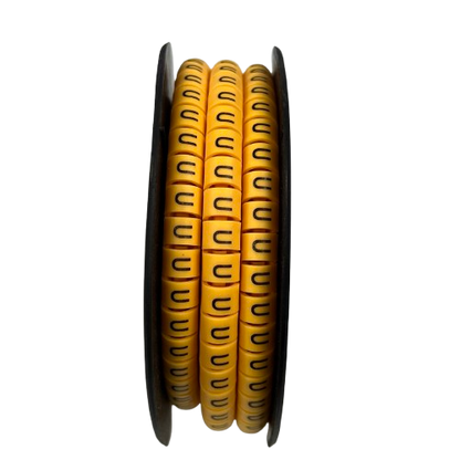 Grippes Cable Marker U - Yellow spool for cable management with U shaped yellow wire ID labels on reel