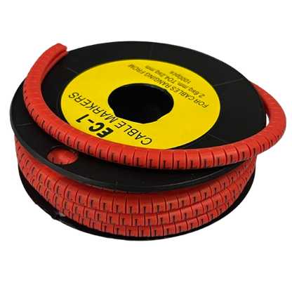 Grippes L Marker Red 2.6mm to 4.2mm 1000pcs cable management markers on black spool
