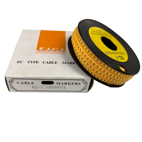 N Marker 2.6mm to 4.2mm cable management markers on spool with white and orange box from China