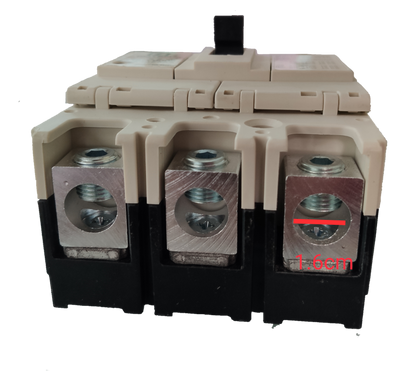 Koten 125A molded case circuit breaker with three-phase electrical terminals and black and beige casing