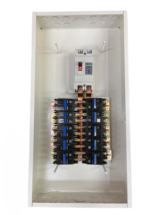 Koten 125a Panel Board with 10 Branches Bolt-on Breaker metal enclosure with mounted bolt on circuit breakers and bus bars
