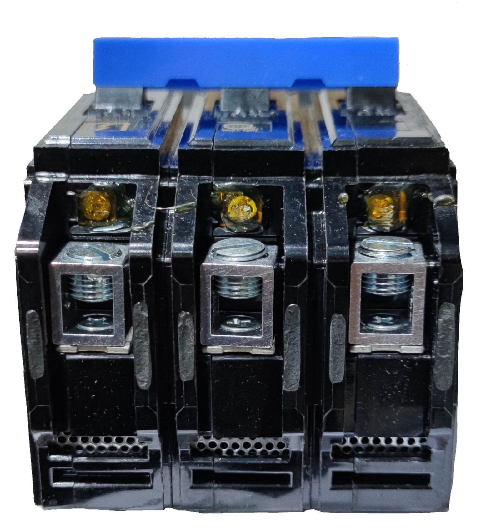 Koten 15A 3 pole 220V circuit breaker with metal terminals and blue safety cover
