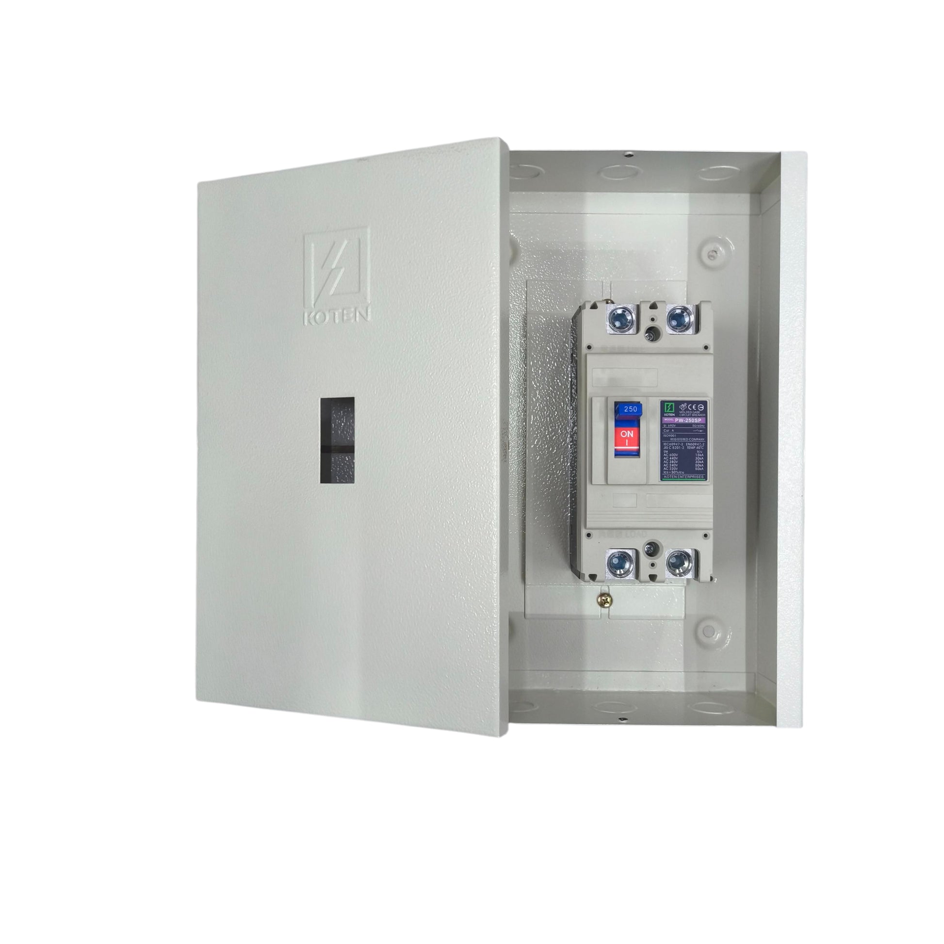 Koten 225A circuit breaker with enclosure designed for reliable electrical protection and safe installation.