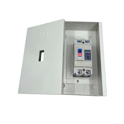 Koten 250A industrial circuit breaker in a protective enclosure with electrical connections