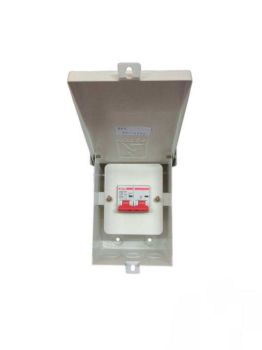 Chint 2Pole 3 Module Metal Enclosure Koten electrical circuit breaker box with open cover