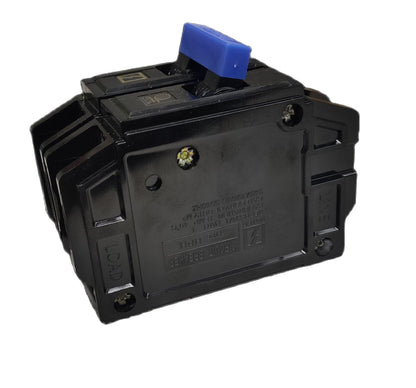 Koten 30A 2 Pole Bolt-on Circuit Breakers black dual pole breaker with blue toggle and bolt on screw terminals