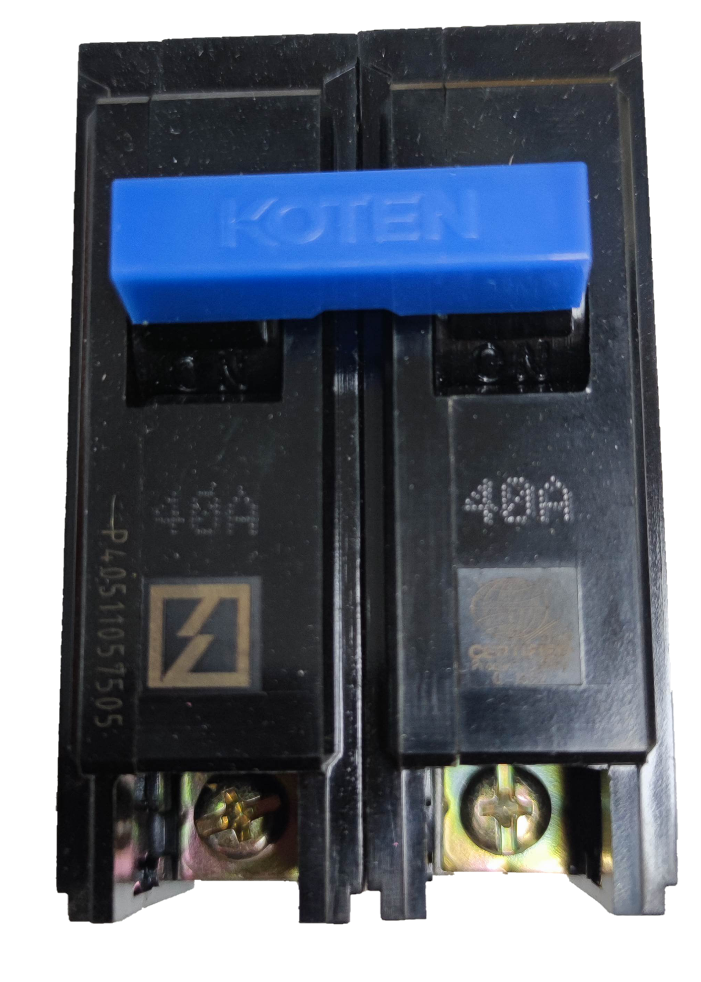Koten 40A 2 pole circuit breaker with clear labeling for reliable electrical protection