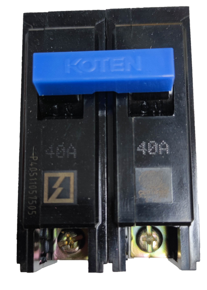 Koten 40A 2 pole circuit breaker with clear labeling for reliable electrical protection