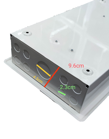Koten panel board 125A 2P main with detailed dimensions and cutouts for electrical circuitry installations