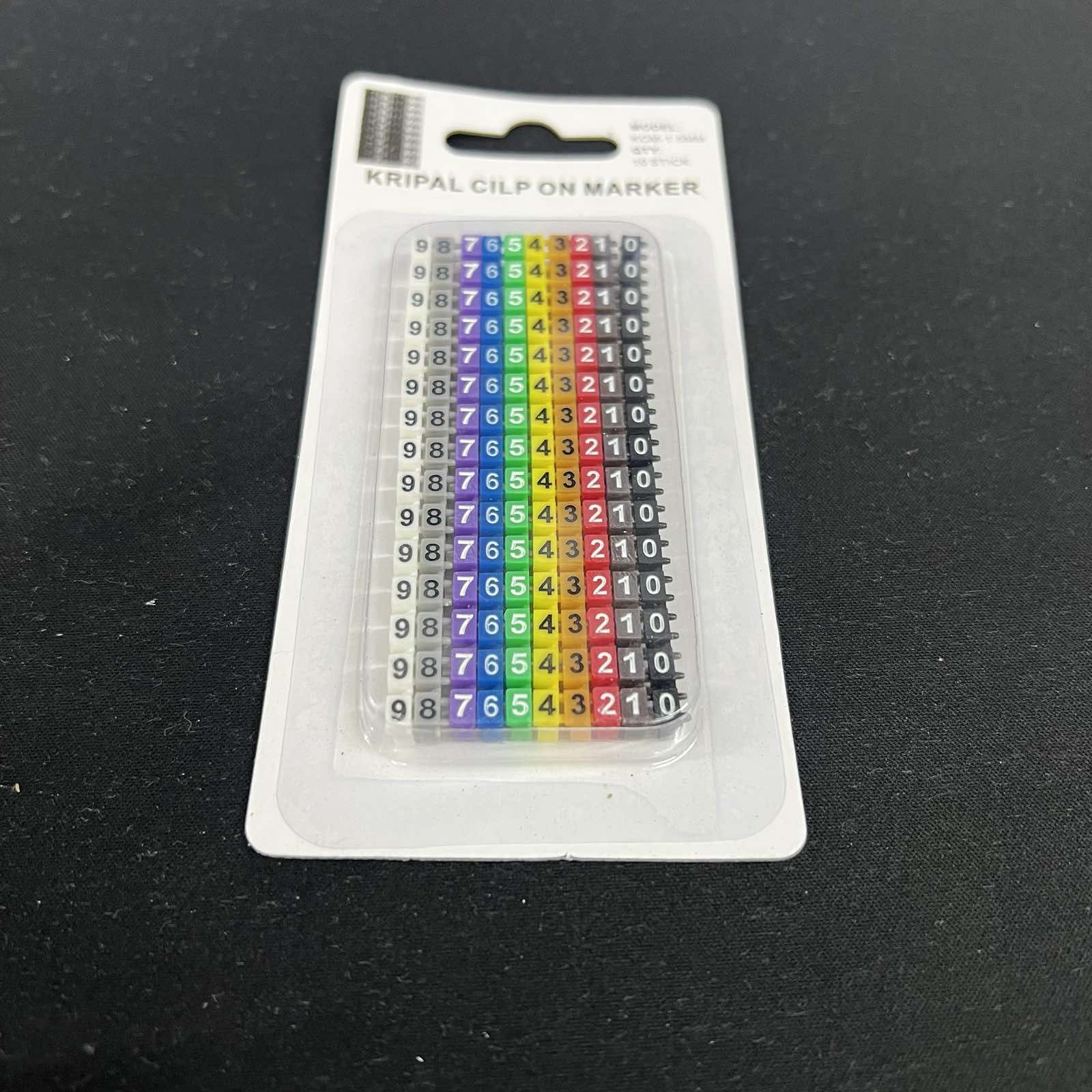 Grippes Cable Marker Clip On 0-9 Assorted in a variety of colors for efficient cable organization