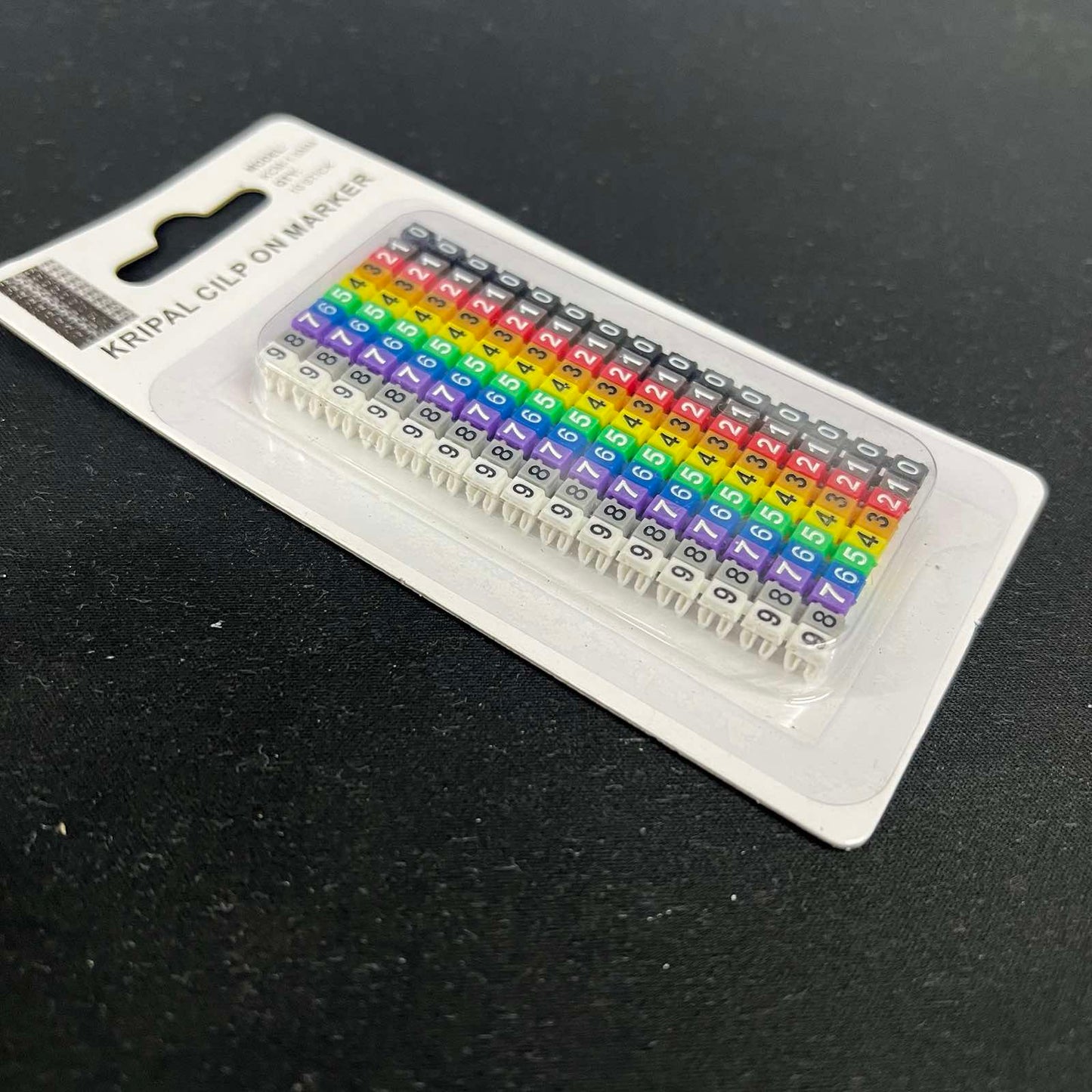 Grippes Cable Marker Clip On 0-9 Assorted in vibrant colors for effective cable organization