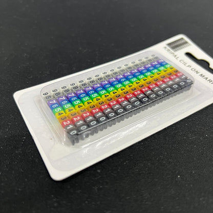 Grippes Cable Marker Clip On 0-9 Assorted in vibrant colors for easy cable identification