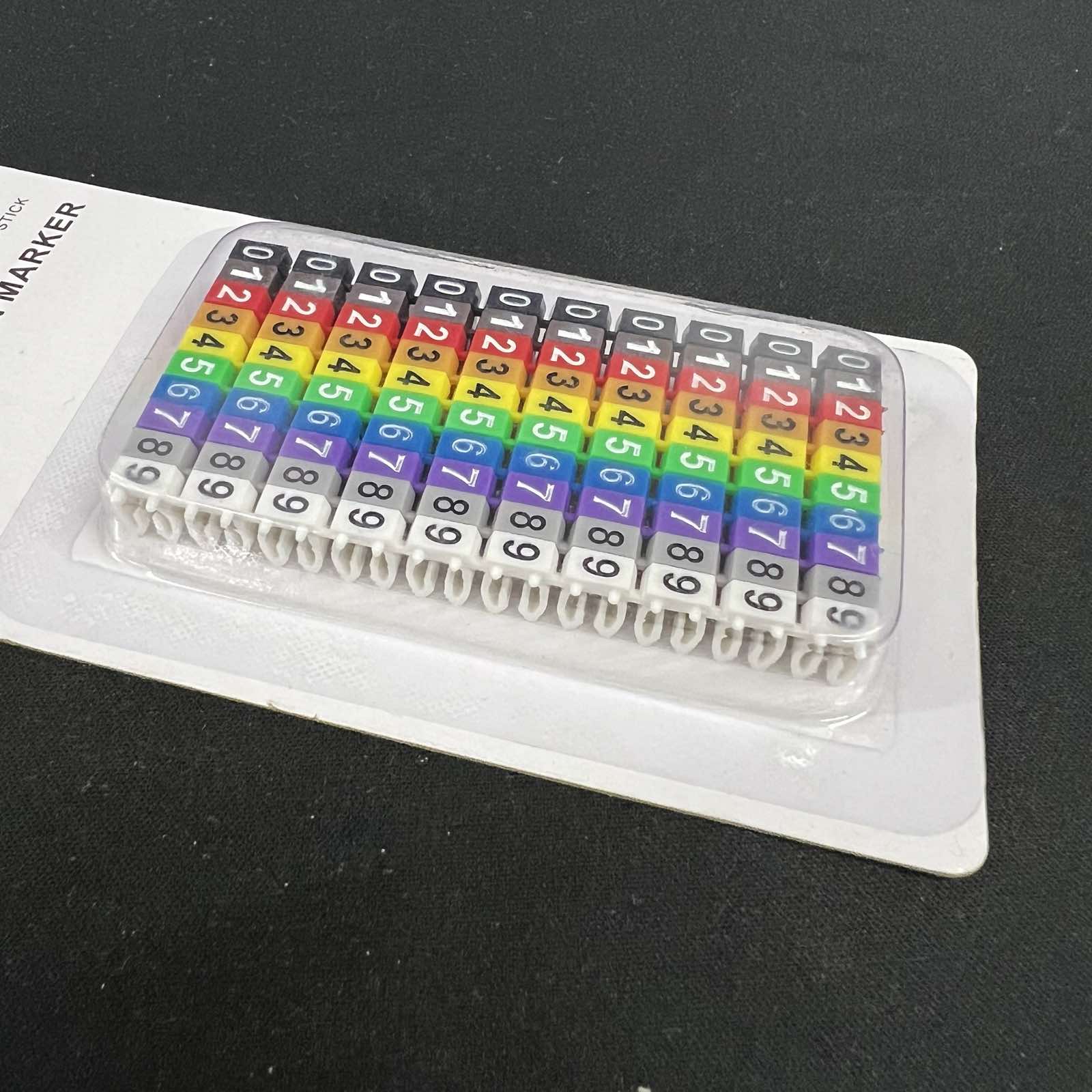 Grippes Cable Marker Clip On 0-9 Assorted pack of multicolor numbered clip on markers for cable organization