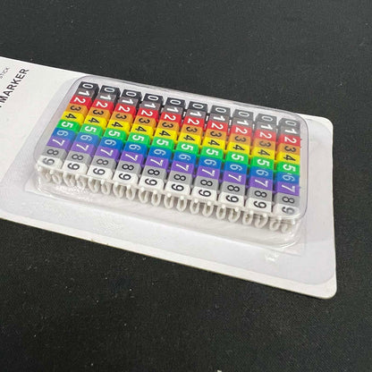 Grippes Cable Marker Clip On 0-9 Assorted pack of multicolor numbered clip on markers for cable organization