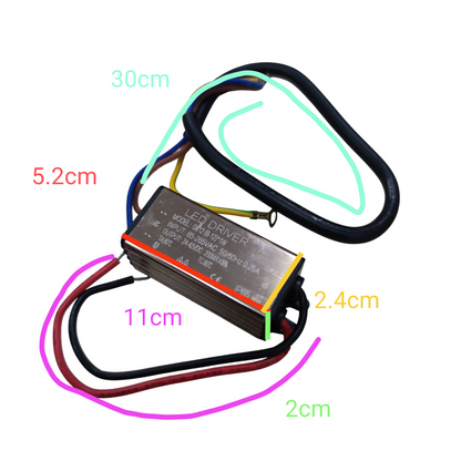 LED driver 300mA for 10W SMD chip with multiple wire leads and compact design for efficient power supply
