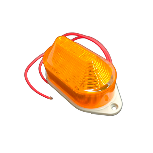 Denko LED Warning Light 12V DC amber work and safety light with red wires
