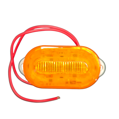 Denko LED Warning Light 24V DC in orange with two wires for safety applications