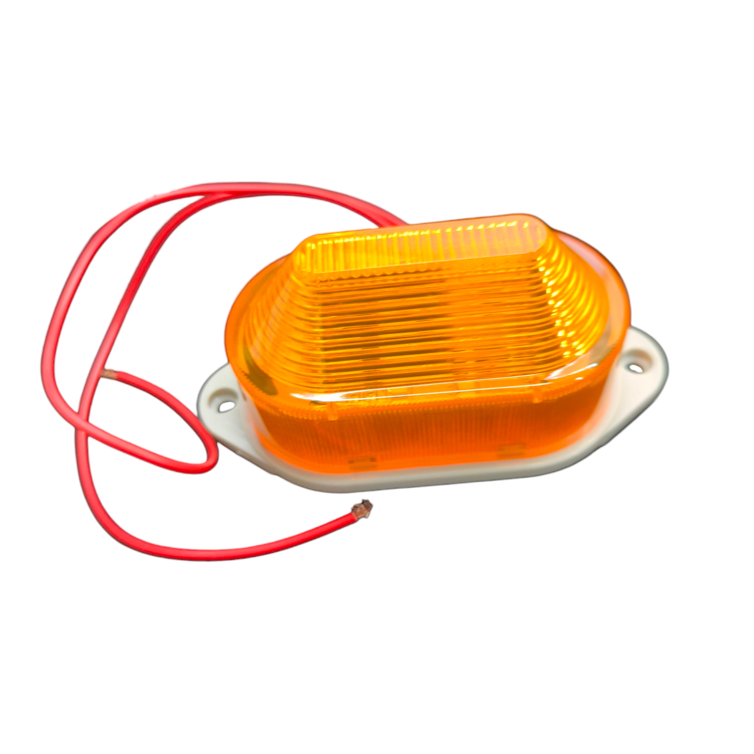 Denko LED Warning Light 24V DC in bright orange with wiring for enhanced visibility and safety