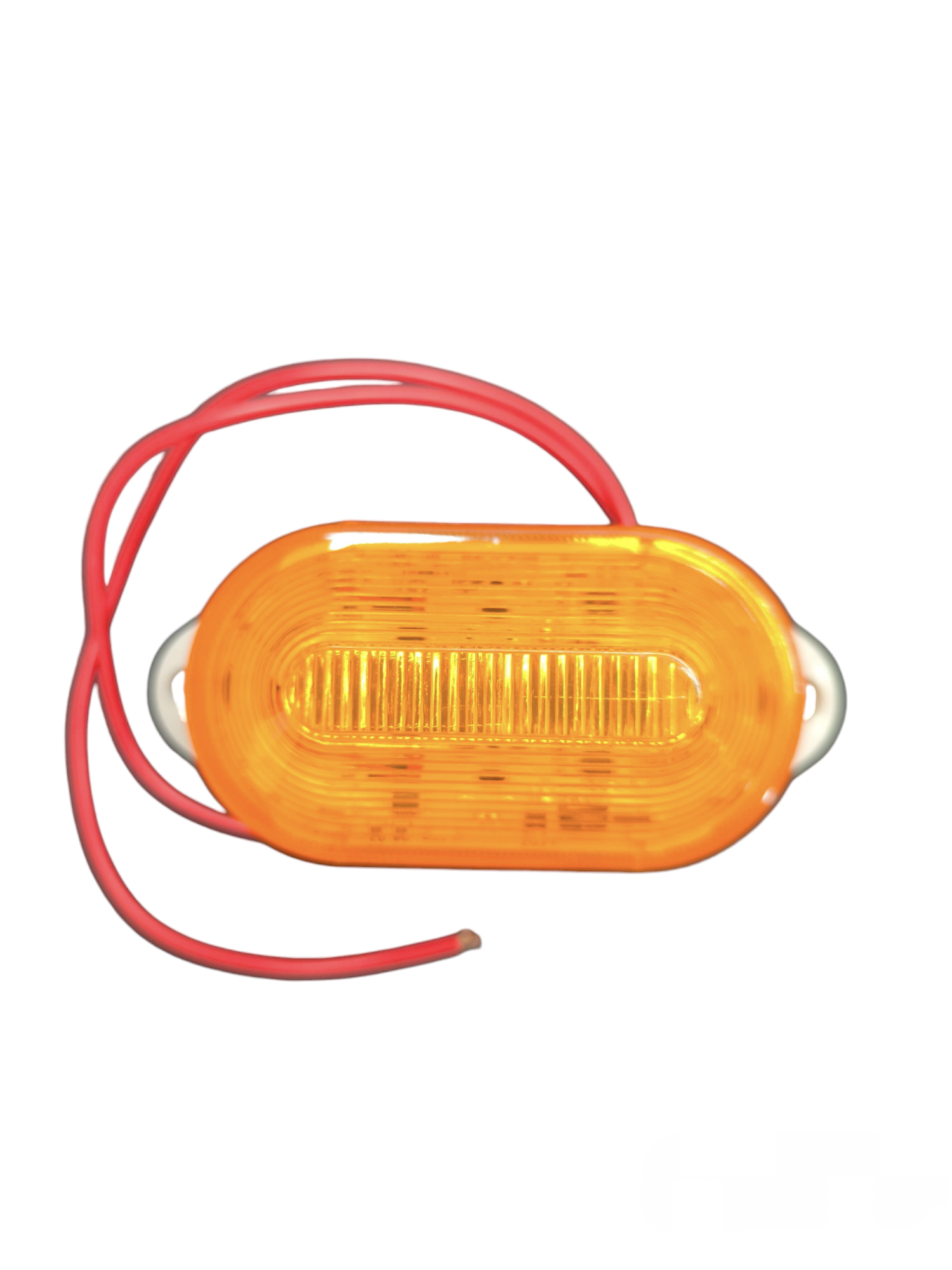 Denko LED Warning Light with Siren 24V DC in orange with red wiring for work and safety