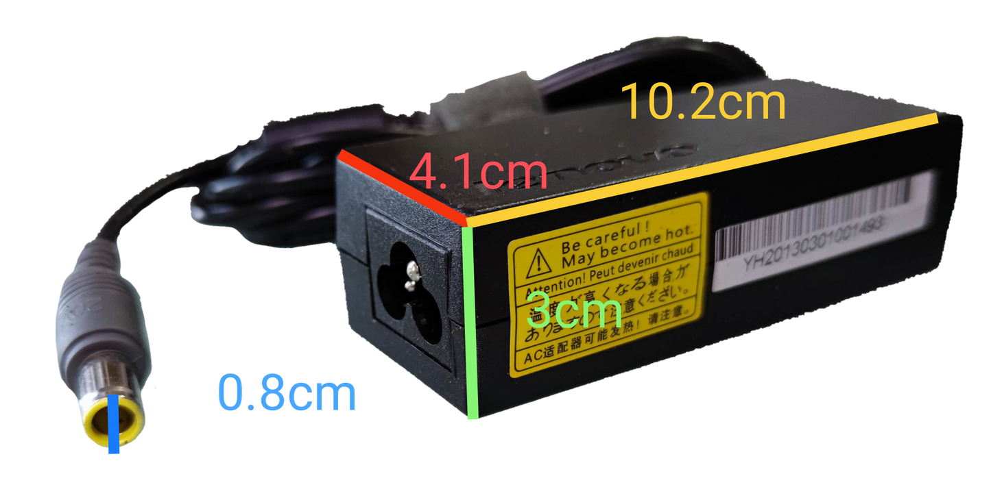 Lenovo Laptop Adaptor 20V DC with multiple dimensions for optimal performance and compatibility