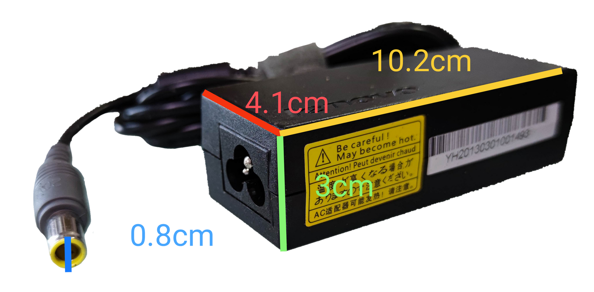 Lenovo Laptop Adaptor 20V DC with multiple dimensions for optimal performance and compatibility