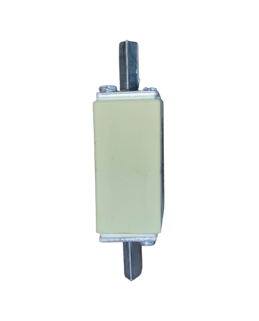 Linder NH-Type Fuse Link 35A gG-gL electrical circuit part with metal connectors on a black background