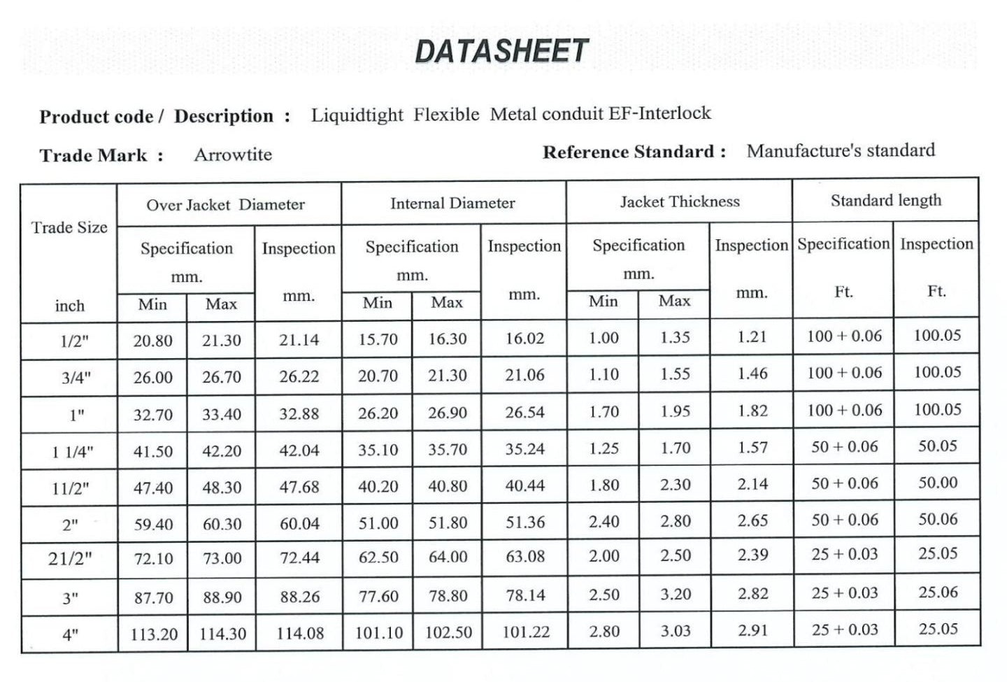 Arrowtite Liquidtight Flexible Conduit 1 inch 25mm, Liquid tight Flexible Hose 1 inch 25mm