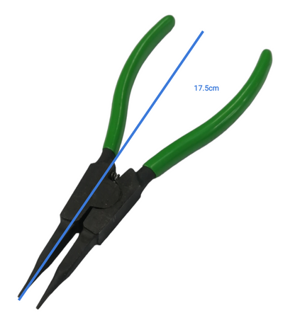 Lobster 175mm External Snap Ring Pliers with ergonomic green handles for easy grip and precise use