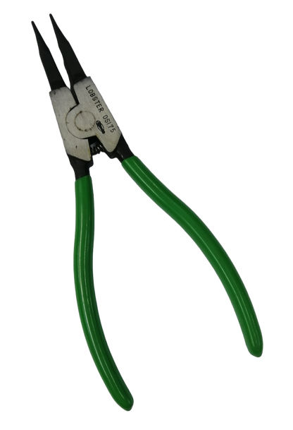 Lobster 175mm External Snap Ring Pliers with Green Rubber Grips for Easy Handling