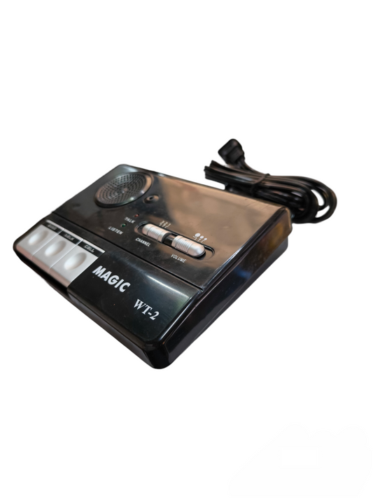 Magic FM WT-2 wireless intercom device with speaker and control buttons for wireless communication