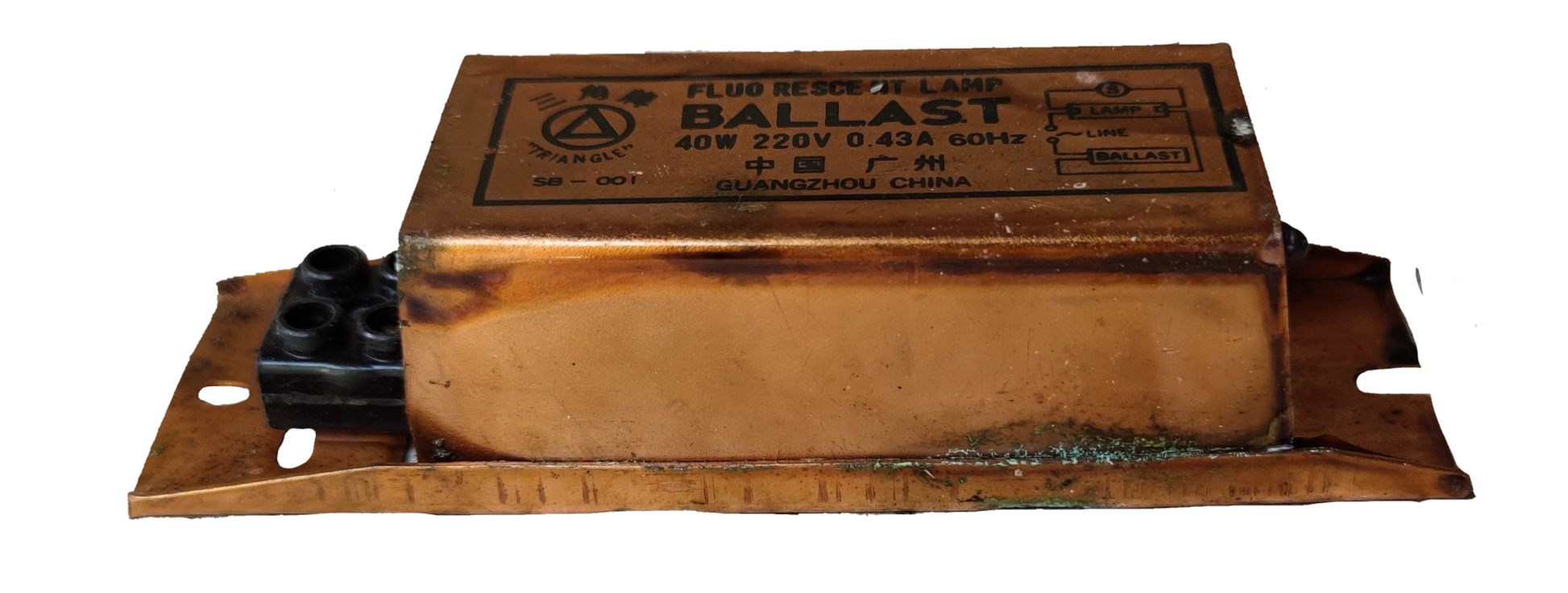 Triangle 40W Magnetic Ballast 60HZ 220V for fluorescent lighting applications with durable metal casing