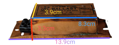 Triangle 40W Magnetic Ballast 60HZ 220V with compact dimensions for electrical circuitry applications