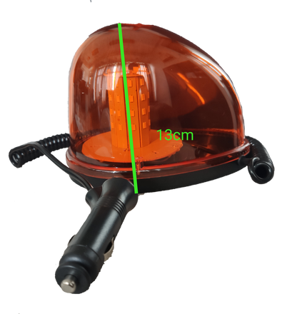 Code Red magnetic base emergency light 12V 24V with orange dome and black cigarette lighter plug