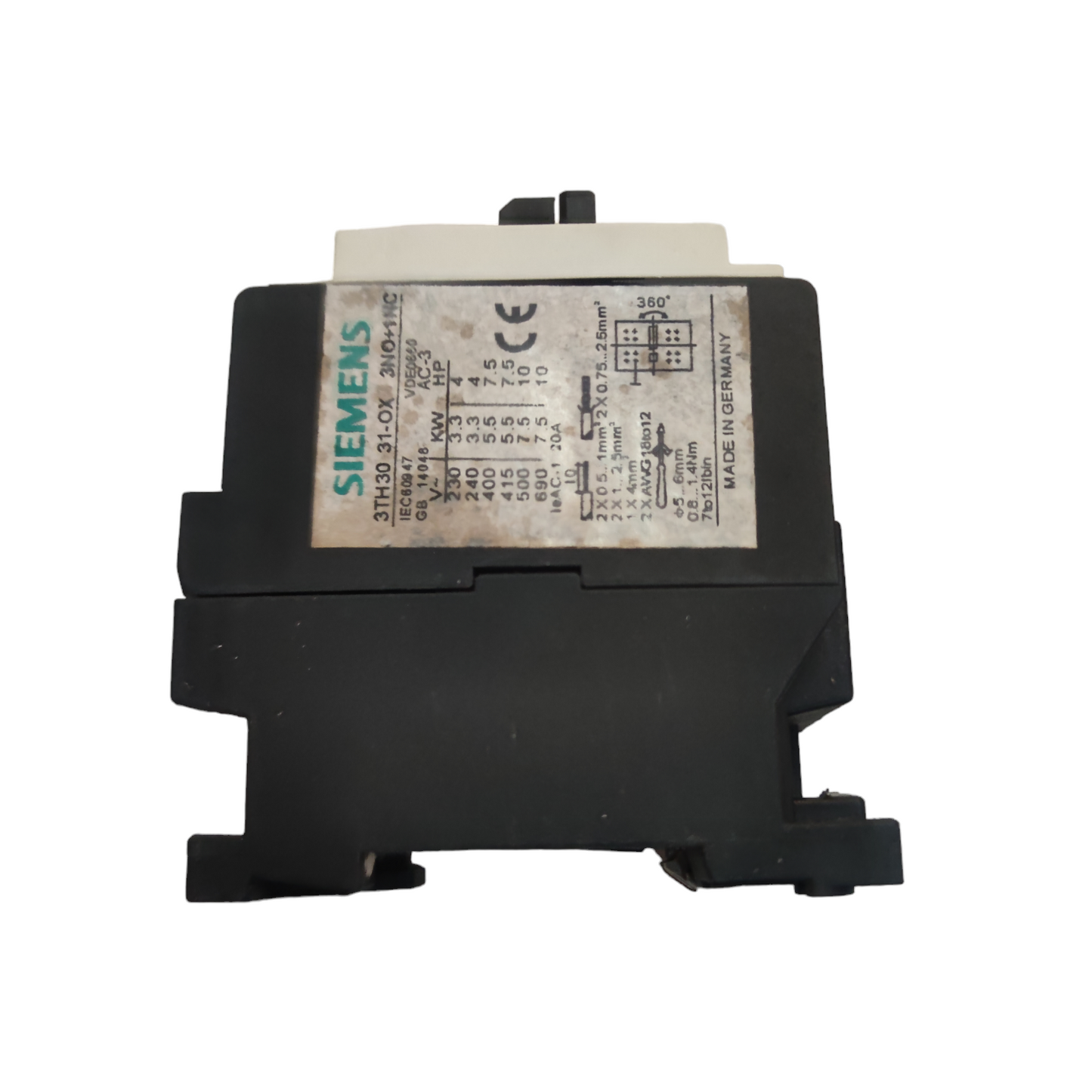 Siemens Magnetic Contactor 3NO-1NC 15A 220V for controlling electrical circuits