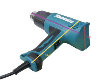 Makita 1600Watts Heat Gun 220-240Volts with ergonomic handle and durable design in teal and black