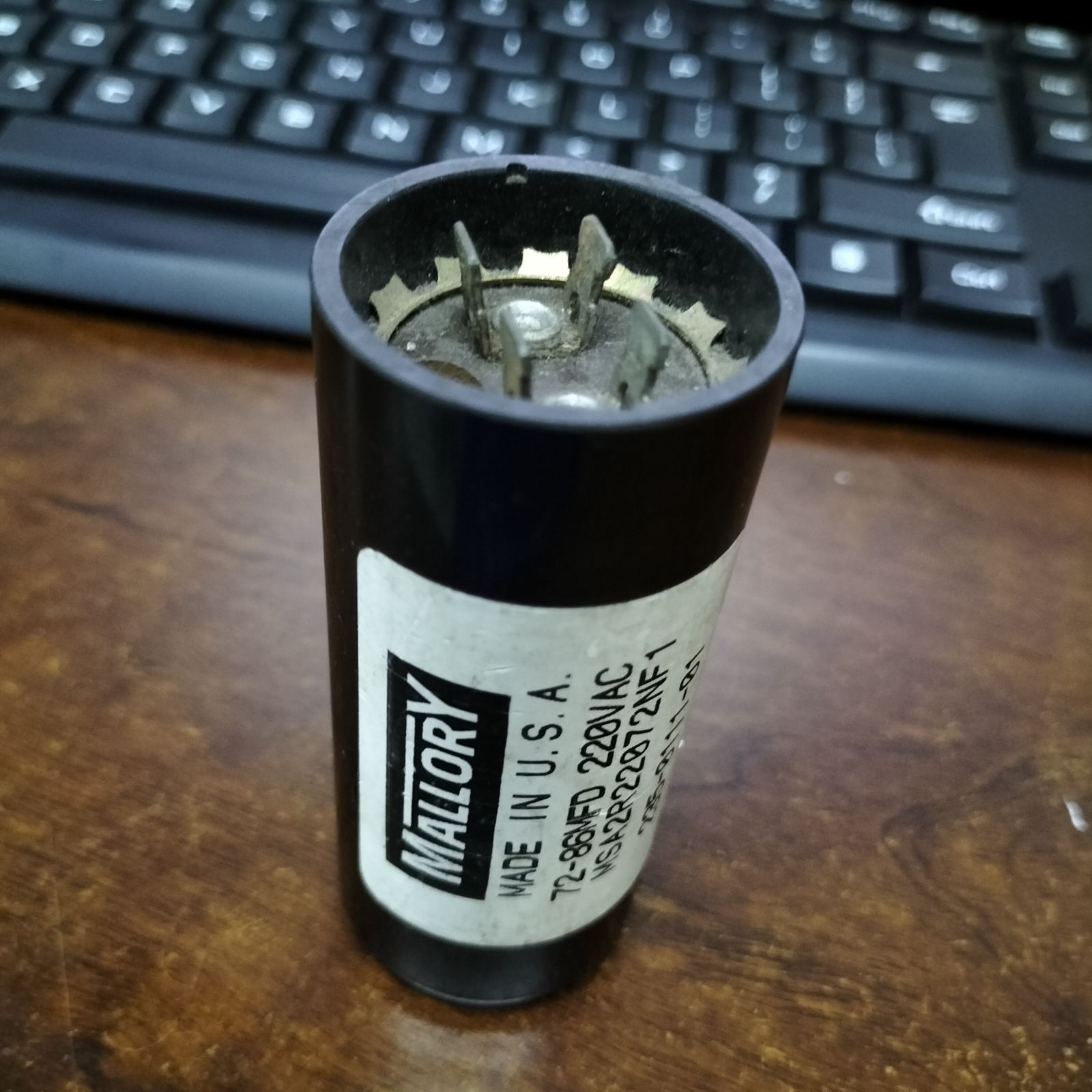 Mallory Starting Capacitor 72-86MFD for 228VAC Electrical Applications