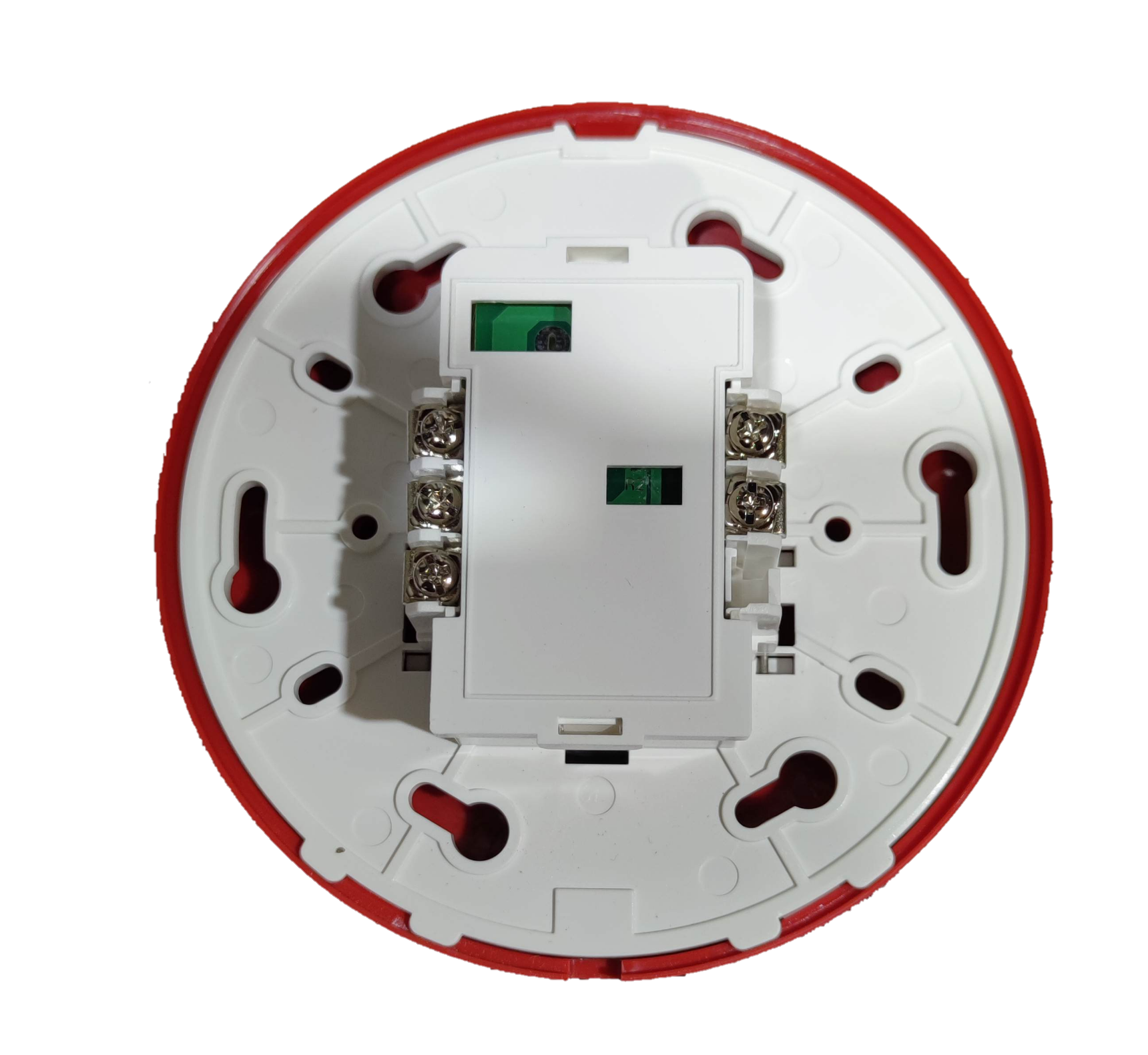 Horing Lih manual call point round base with wiring terminals for fire alarms and detectors