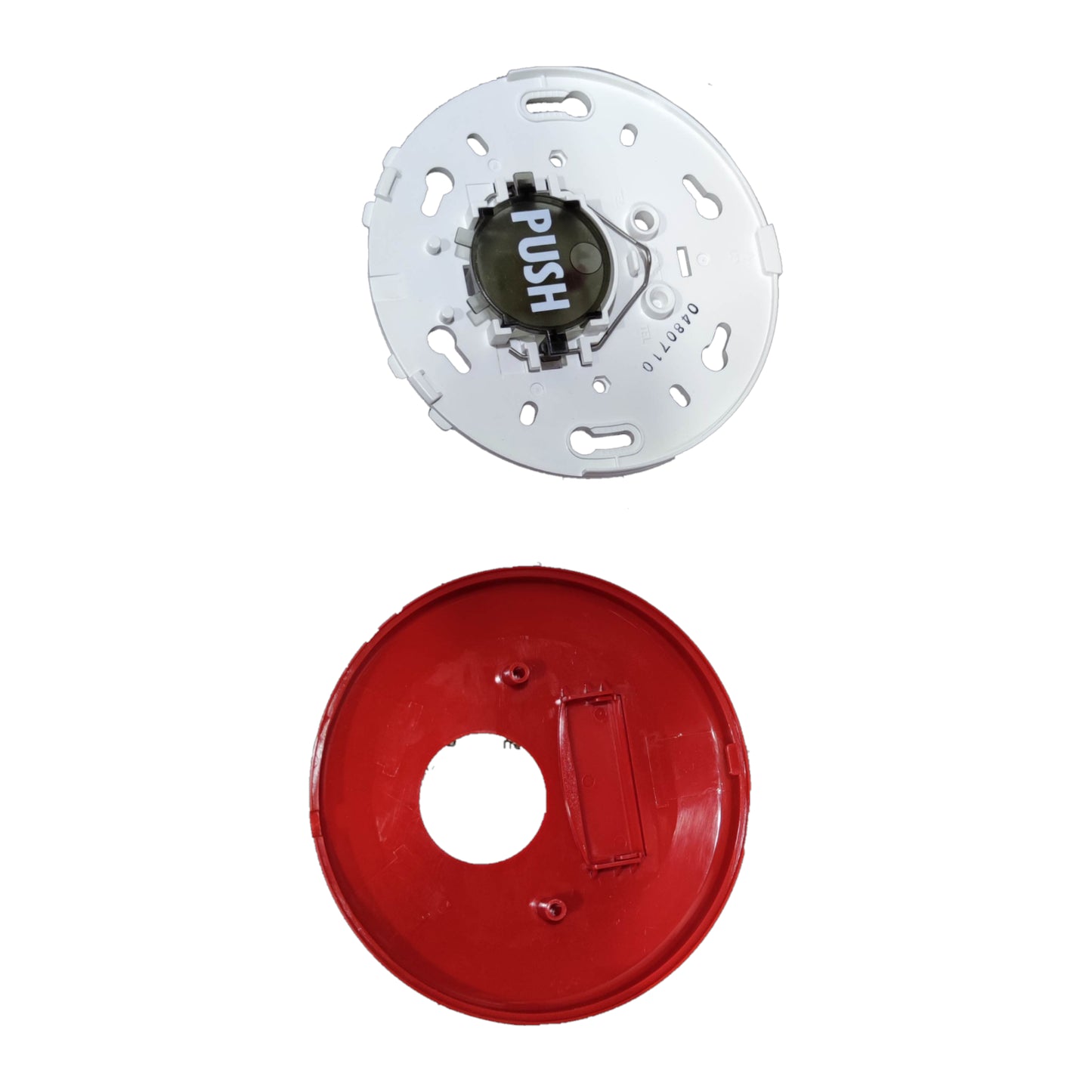 Horing Lih manual call point round for emergency fire alarm systems with push button design
