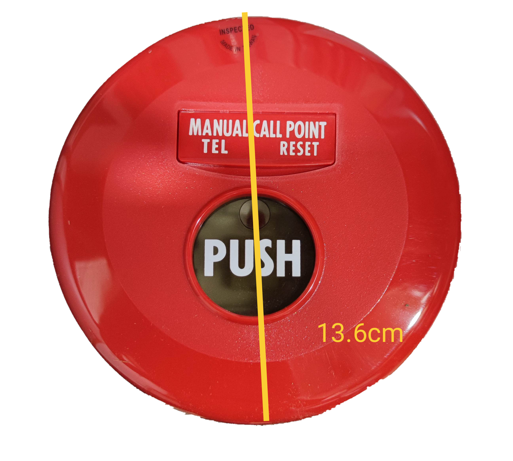 Horing Lih manual call point round fire alarm detector in red with push button and reset function