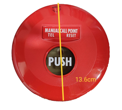 Horing Lih manual call point round fire alarm detector in red with push button and reset function