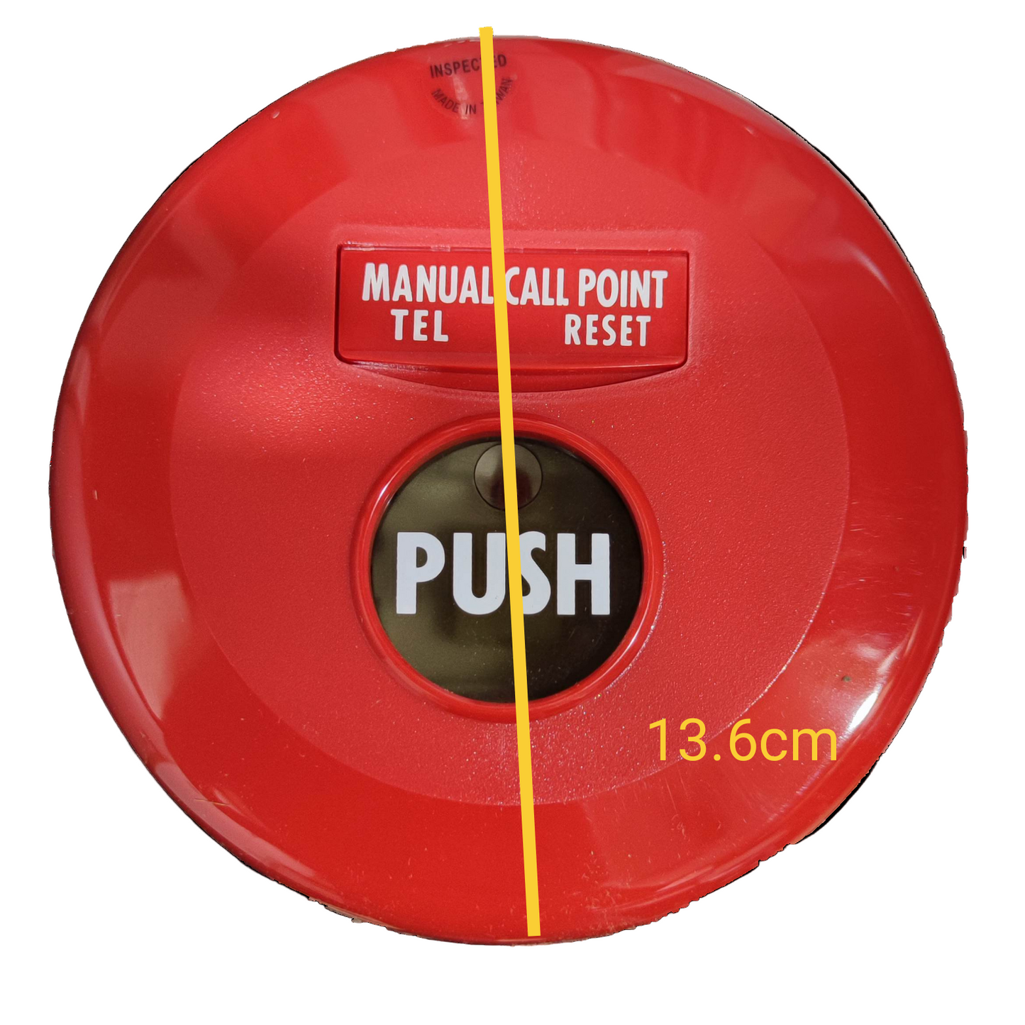 Horing Lih manual call point round in red with push button and reset feature for fire alarm systems