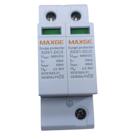 Maxge 40A 2 Pole 40kA 600V DC Surge Protective Device SGS1-DC/2 SPD Surge Protection Device For EV Fast Charger