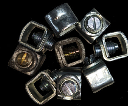 Mechanical lugs for GE bolt-on breaker, showing various angles of high-quality electrical connectors