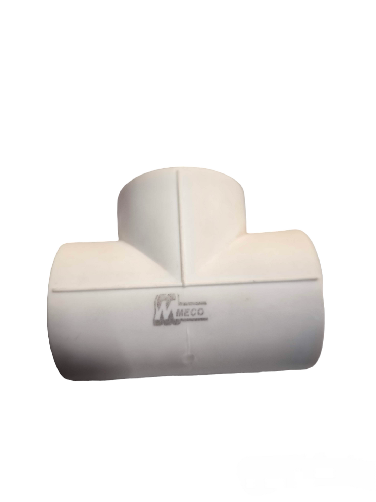 White Meco PPR tee coupling 25mm pipe accessory for plumbing connections