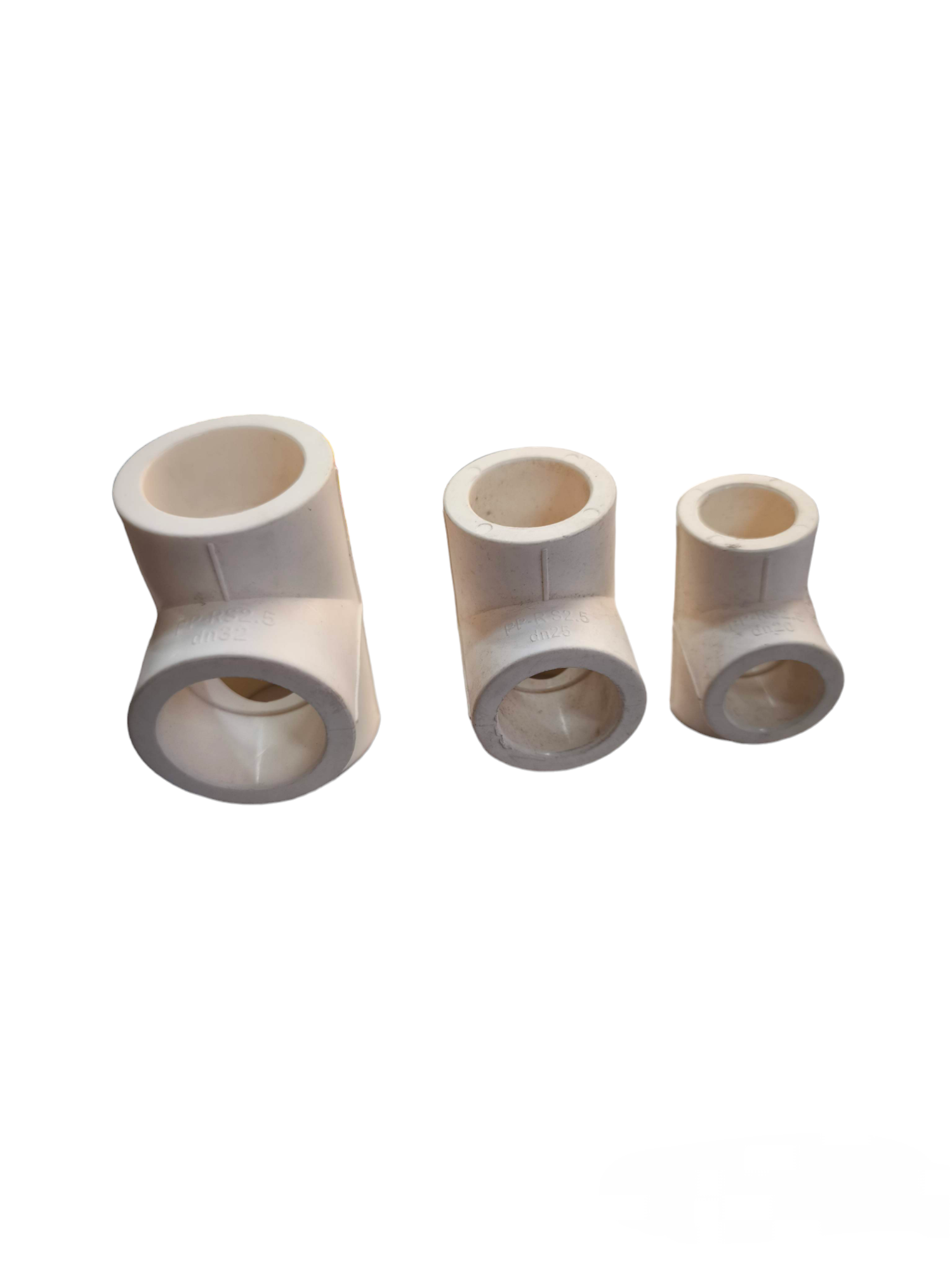 Meco PPR tee coupling 25mm pipe fitting in three different sizes for plumbing applications