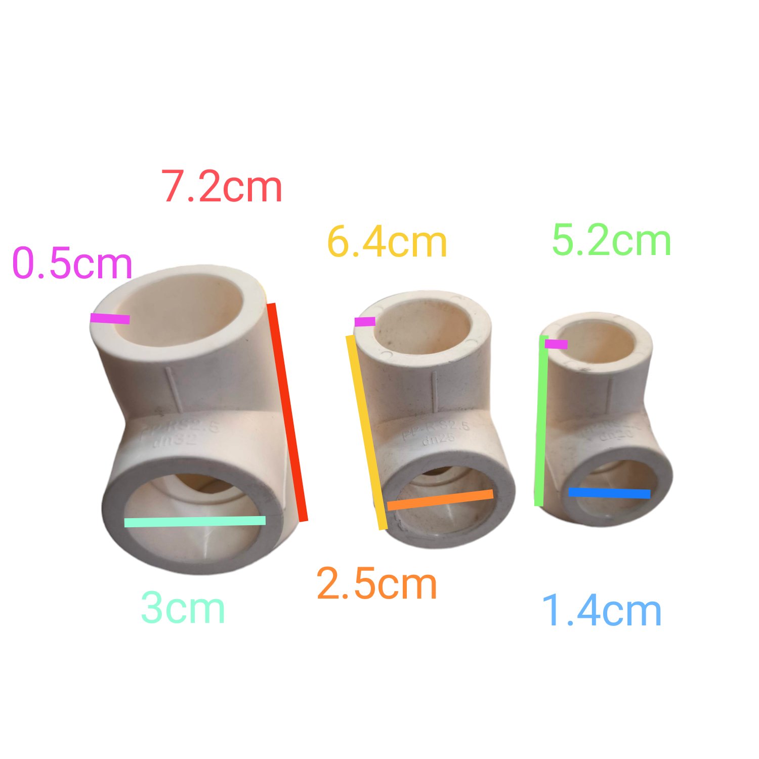 Meco PPR tee fitting 32mm 25mm 20mm - durable plastic pipe connector in three sizes for plumbing