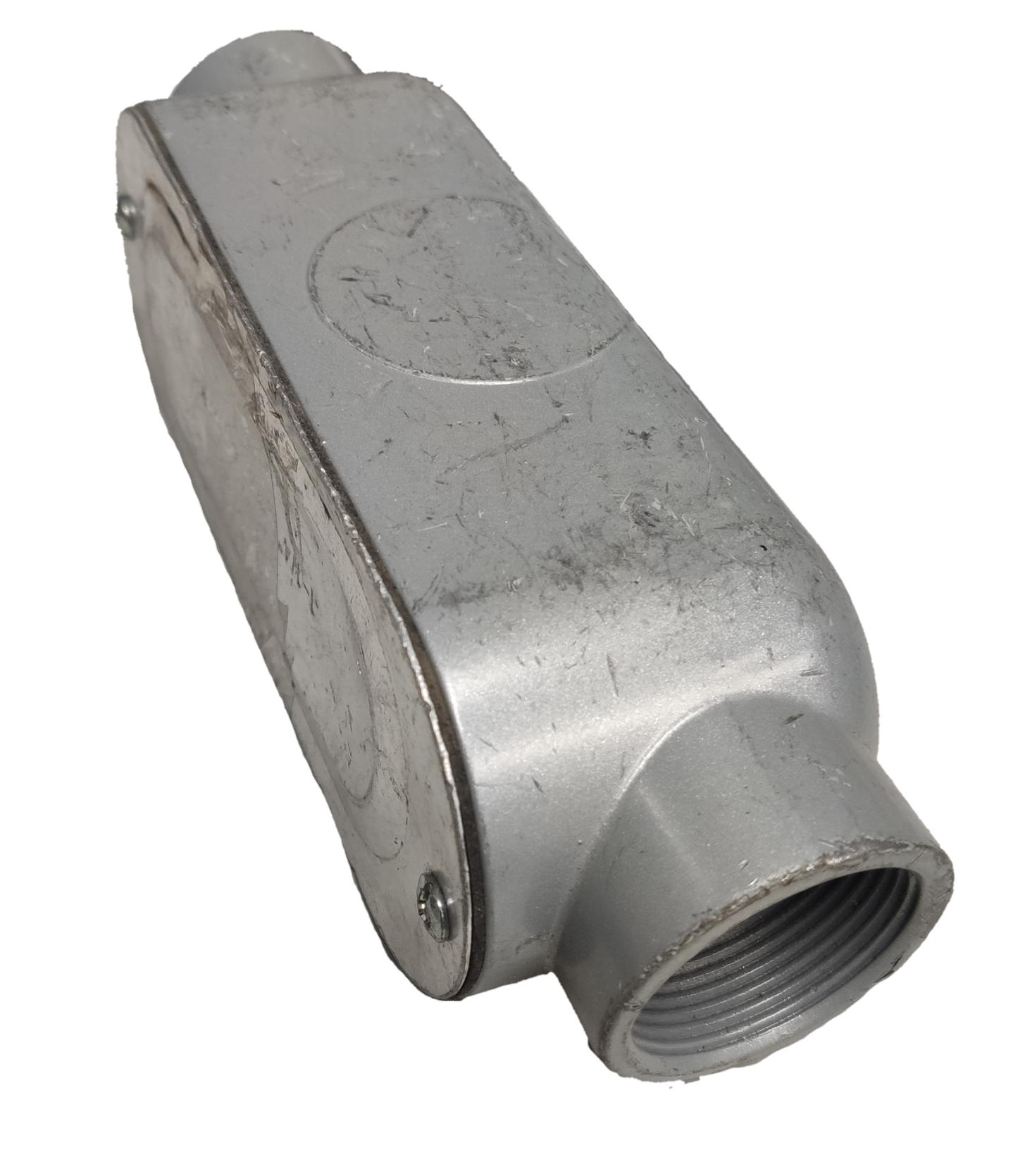 Metal C Conduit 40mm electrical connector part from Electx Electrical Supply in silver metal finish