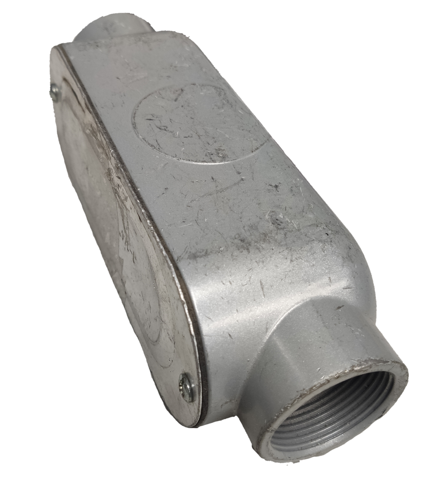 Metal C Conduit 40mm electrical connector part from Electx Electrical Supply in silver metal finish