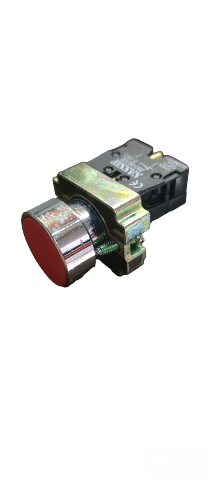 Sassin 22mm Push Button Switch 1NC Metal Head with red button for door chimes and bells