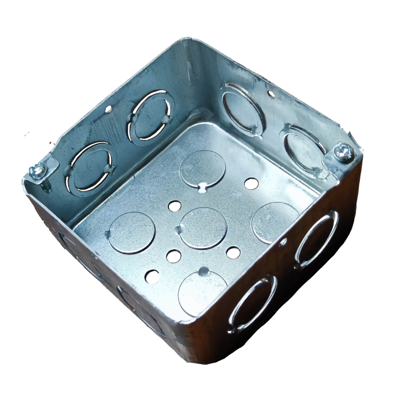 Royu 4x4 metal junction box AWG 18 with multiple knockout options for electrical installations